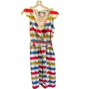 Maeve Colorful Striped Midi Dress